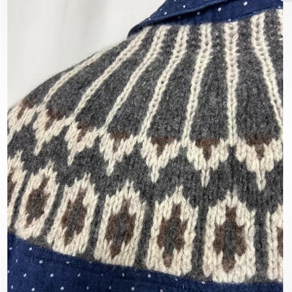 FLASH SAlE- Free People Boho Oversized Mixed Wool Knit Back Shirt - Small - EUC - Picture 7 of 8